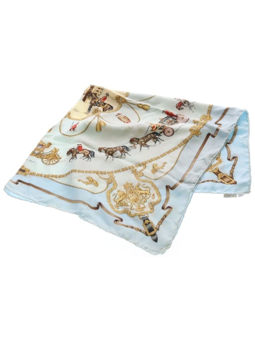 Hermes Carre 90 Scarf the Royal Mews Stable Silk Light Blue - Picture 1 of 6